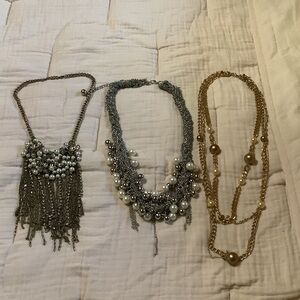 Elegant Silver and Gold Necklace Lot